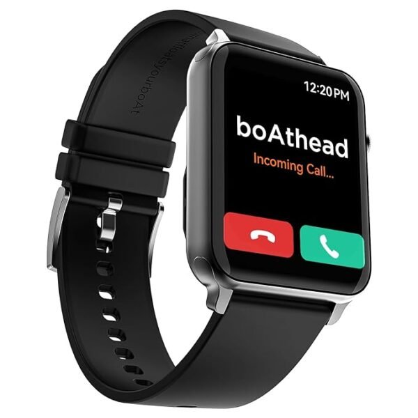 boAt Wave Call Smart Watch w/Bluetooth Calling, 1.69" (4.2 cm) HD Display w/ 550 NITS & 70% Color Gamut, 150+ Watch Faces, Multi-Sport Modes,HR,SpO2, IP68(Bold Black)