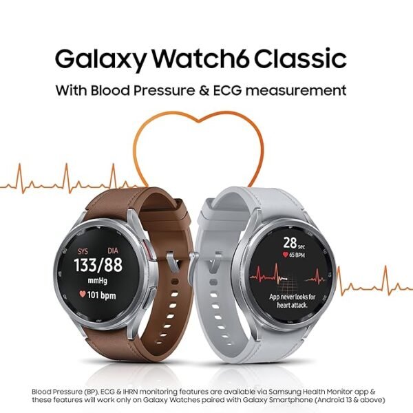 Samsung Galaxy Watch6 Classic (Black, 47mm) | Rotating Bezel | LTE | Monitor BP and ECG | Track Sleep | Track Health | Upto 40hrs Charge with Fast Charging | Galaxy Ecosystem | IP68 Rating
