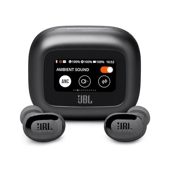 JBL New Launch Live Buds 3 TWS,Hi-Res Audio True ANC Earbuds,Smart Case with Touch Display,40H Playtime,Wireless Charging, 6 Mic,Multipoint Connection,IP55 Proof, Headphones App,Personi-Fi 3.0(Black)